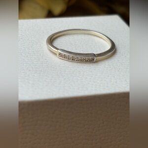 Dainty Minimalist 925 Stamped Sterling Silver Ring w/ 8 CZ’s Women Unisex Dainty